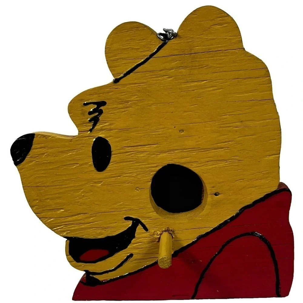 WINNIE the POOH Handmade Wooden Bird House Decoration Nesting Box or Decoration